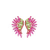 Pink & Green Crystal Marquis Statement Stud Earrings