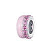 Pink & Sterling Silver Dual Pavé Rondelle Bead Charm