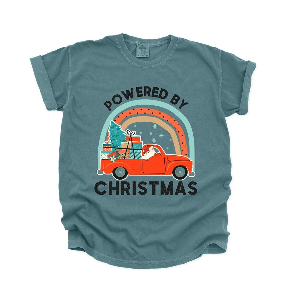 Powered By Christmas Garment Dyed Tee