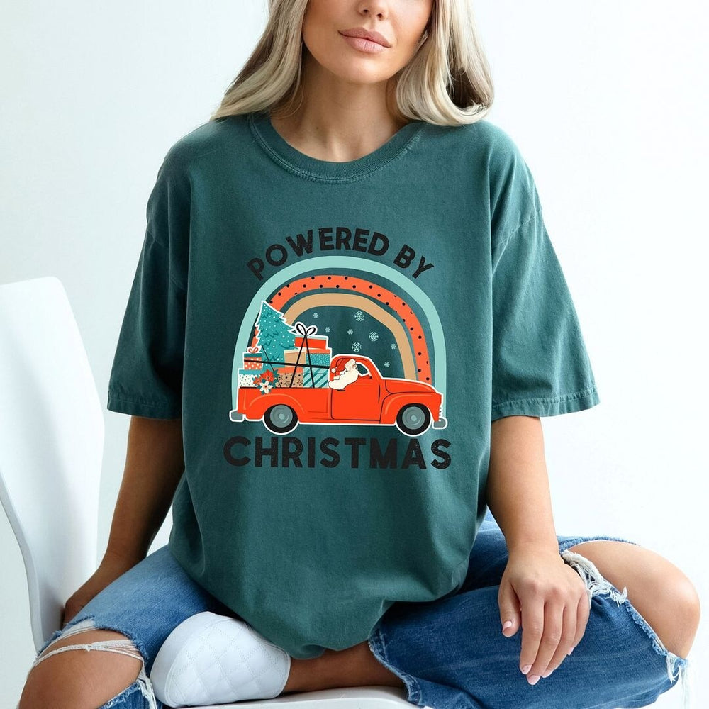 Powered By Christmas Garment Dyed Tee