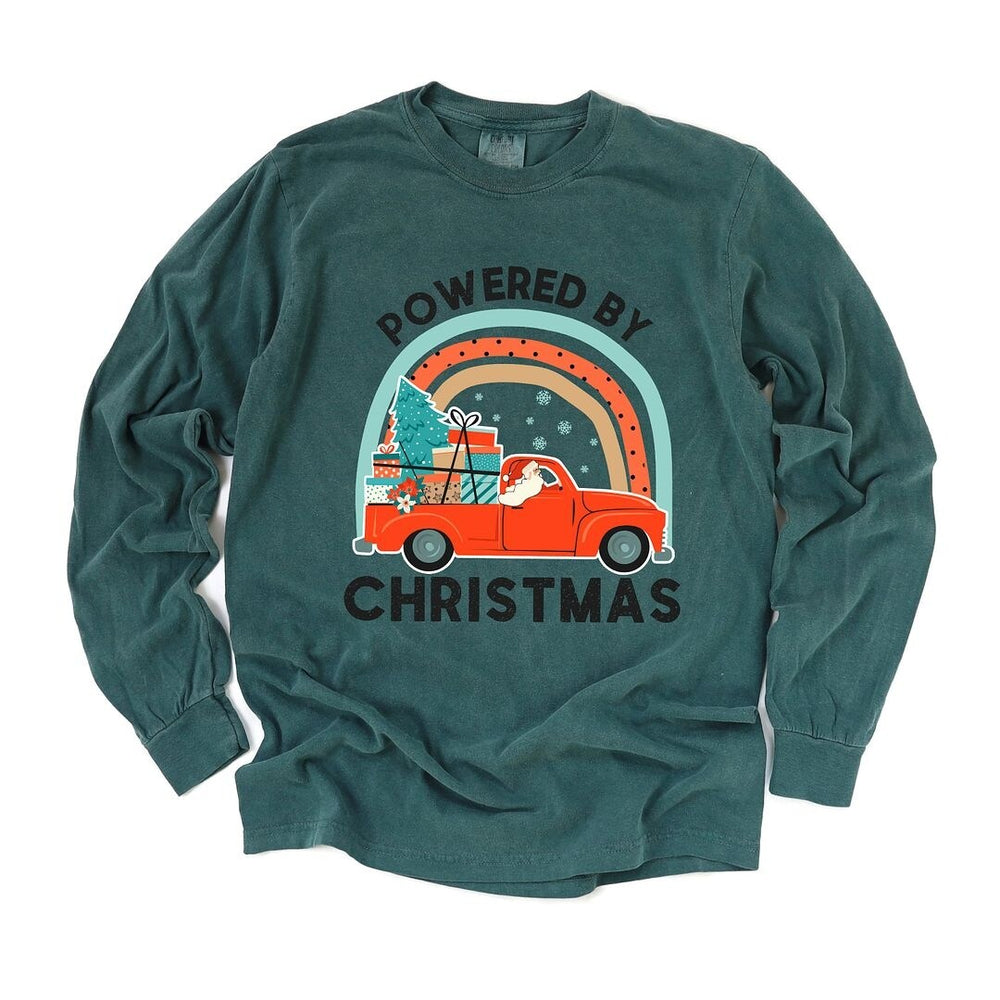 Powered by Christmas Garment Dyed Long Sleeve