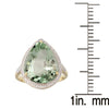 Prasiolite 18K Gold Plated Teardrop Solitaire Ring