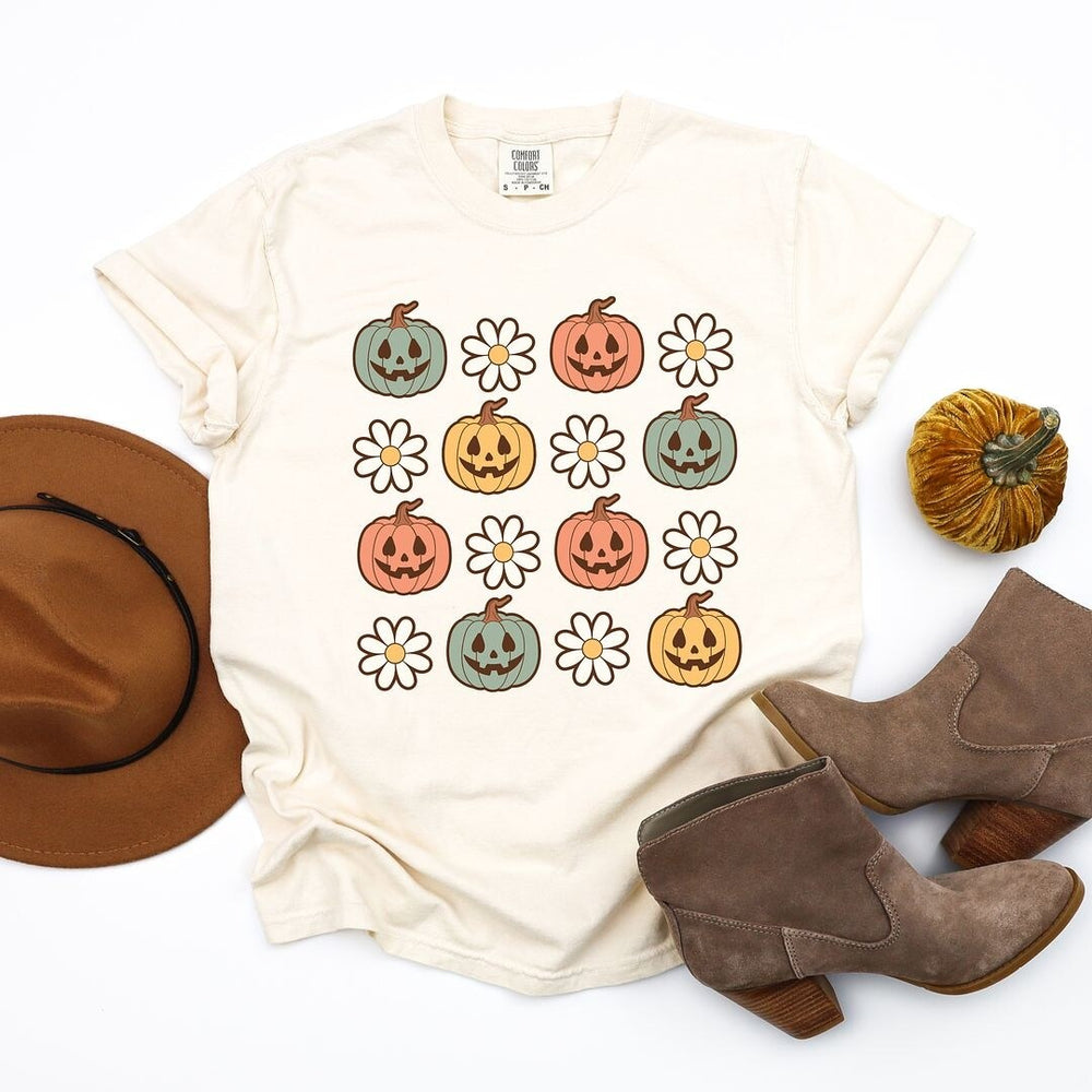 Pumpkin Daisies Garment Dyed Tee