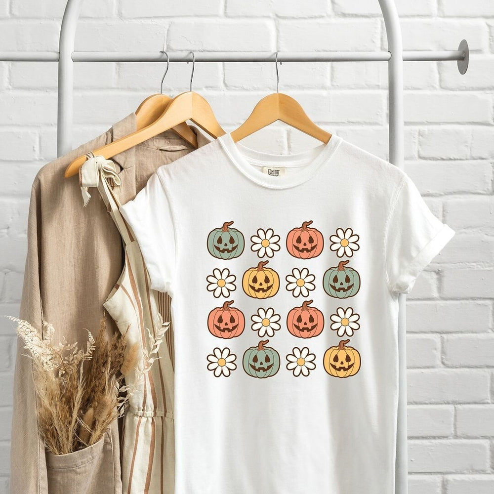 Pumpkin Daisies Garment Dyed Tee