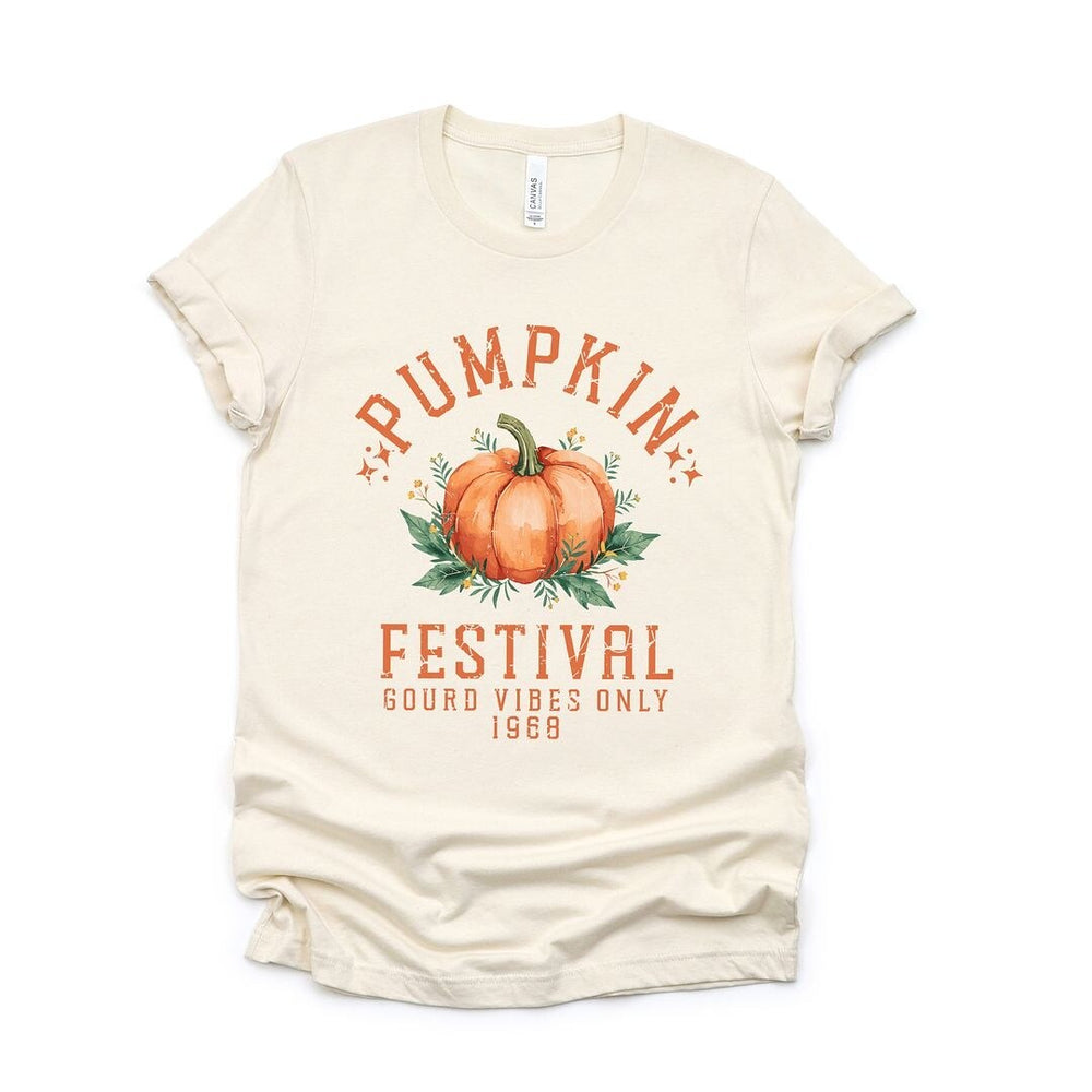 Pumpkin Gourd Vibes Only Short Sleeve Crewnneck Tee