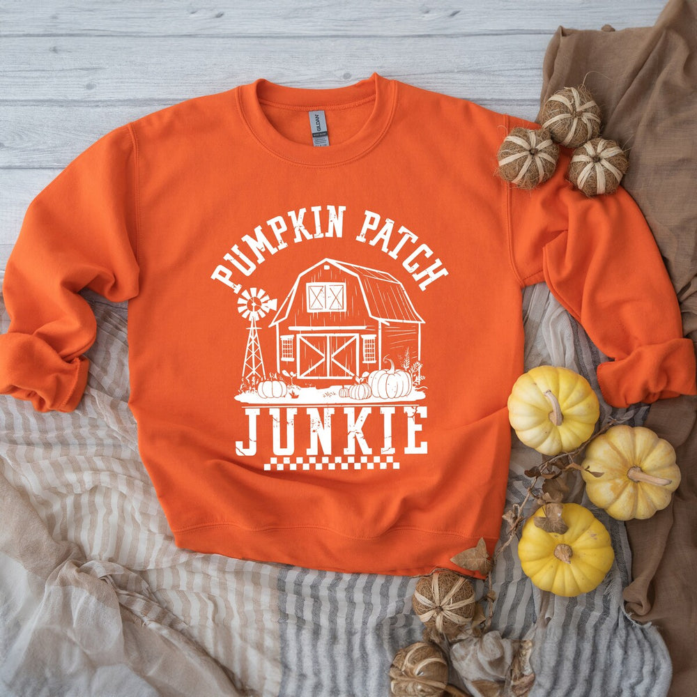 Pumpkin Patch Junkie Barn Graphic Sweatshirt