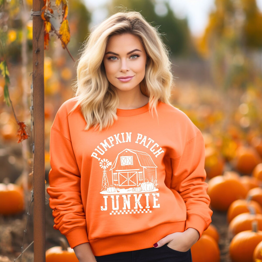 Pumpkin Patch Junkie Barn Graphic Sweatshirt