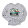 Pumpkin Patch Teal Truck Long Sleeve Tee