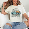 Pumpkin Patch Teal Truck Short Sleeve Crewnneck Tee