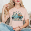 Pumpkin Patch Teal Truck Short Sleeve Crewnneck Tee