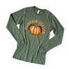 Pumpkin Season Checkered Long Sleeve Tee