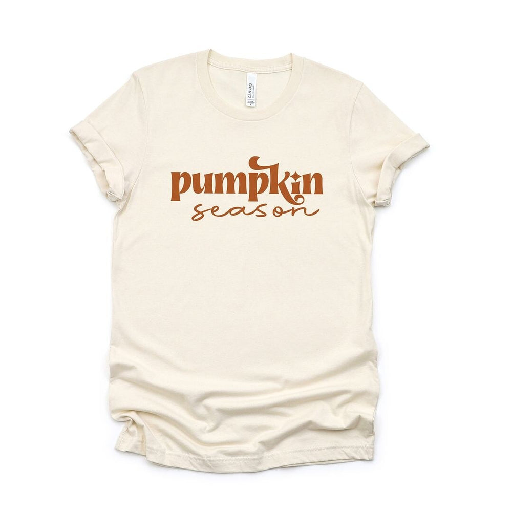 Pumpkin Season Cursive Short Sleeve Crewnneck Tee