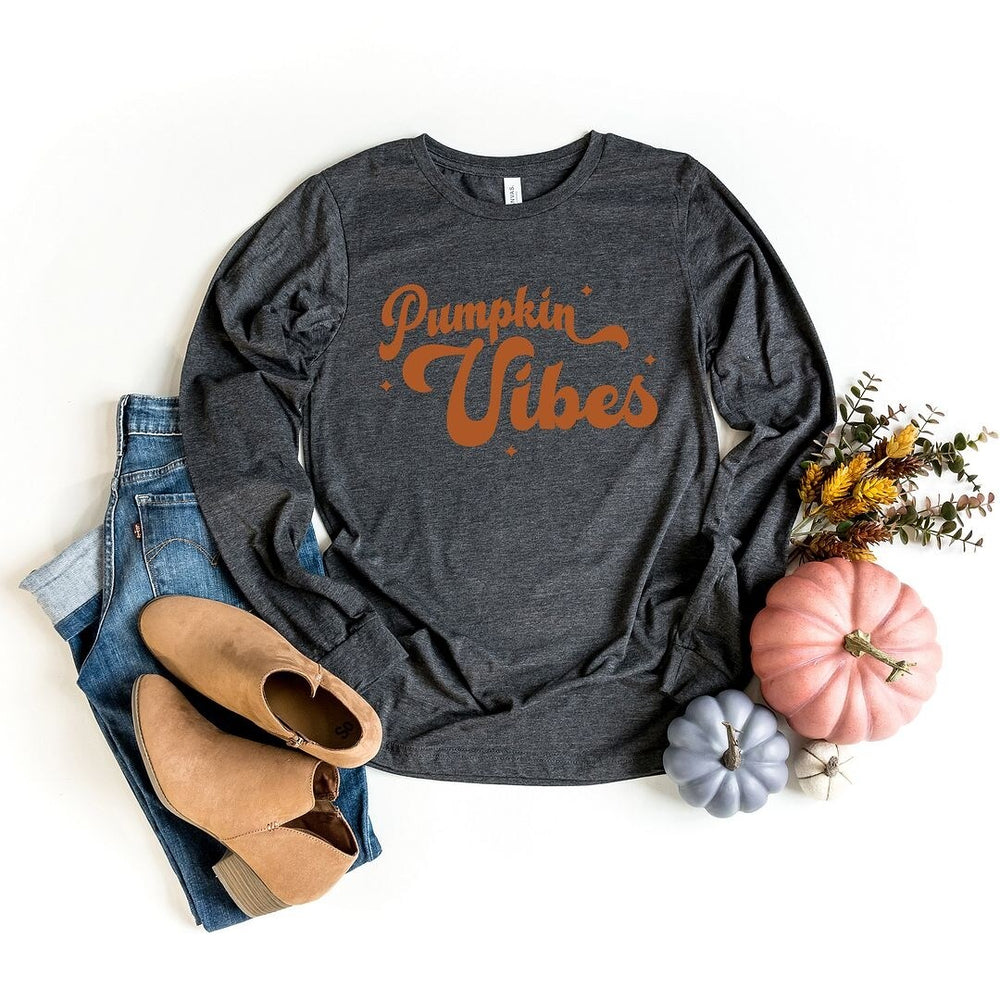 Pumpkin Vibes Stars Long Sleeve Tee