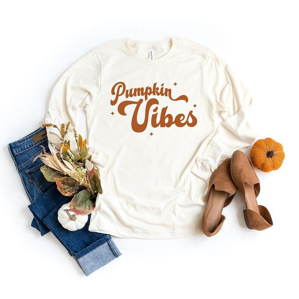 Pumpkin Vibes Stars Long Sleeve Tee