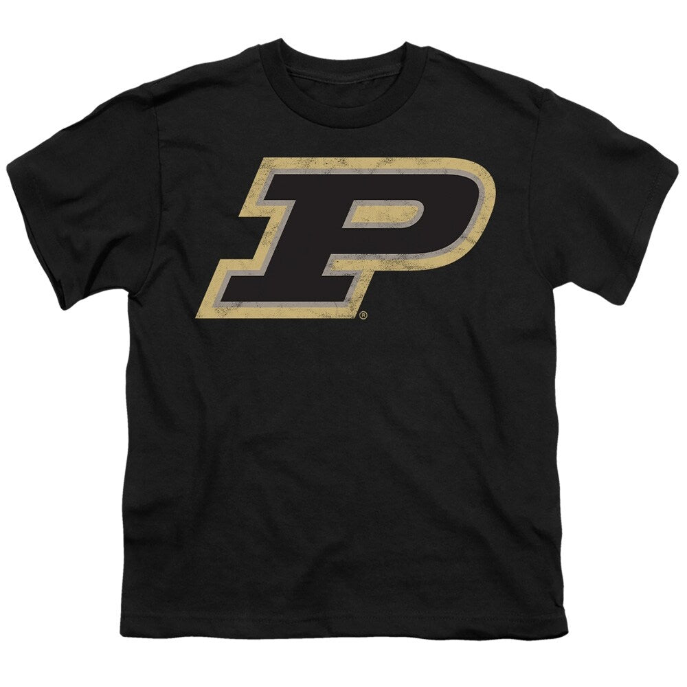 Purdue University Distressed Primary Kids T Shirt for Youth Boys and Girls