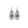 Purple Blue Crystal Drop Earrings