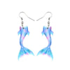 Purple Blue Mermaid Tail Drop Earrings