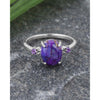 Purple Copper Turquoise Sterling Silver Promise Ring