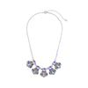 Purple Crystal Bib Necklace - White