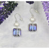 Purple Crystal Square Earring