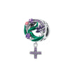 Purple Cubic Zirconia & Sterling Silver Circle Garden Charm