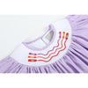 Purple Gingham Crayon Back to School Smocked Bishop Dress