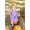 Purple Gingham Halloween Boo Smocked Bishop Dress