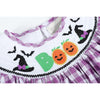 Purple Gingham Halloween Boo Smocked Bishop Dress