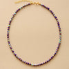 Purple Howlite & Goldtone Beaded Necklace - White