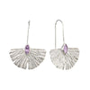 Purple Topaz & Sterling Silver Fan Drop Earrings