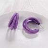 Purple Triple Hoop Earrings