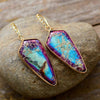 Purple & Blue Howlite Arrow Head Drop Earrings