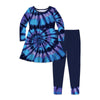 Purple & Blue Tie-Dye Print Dress & Joggers