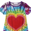 Purple & Rainbow Tie-Dye Heart Print Shift Dress