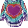 Purple & Red Tie-Dye Heart Print Hi-Low Top & Leggings