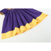 Purple and Gold Football Smocked Bishop Dress