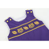 Purple and Gold Football and Tiger Smocked Overalls