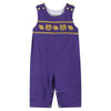 Purple and Gold Football and Tiger Smocked Overalls