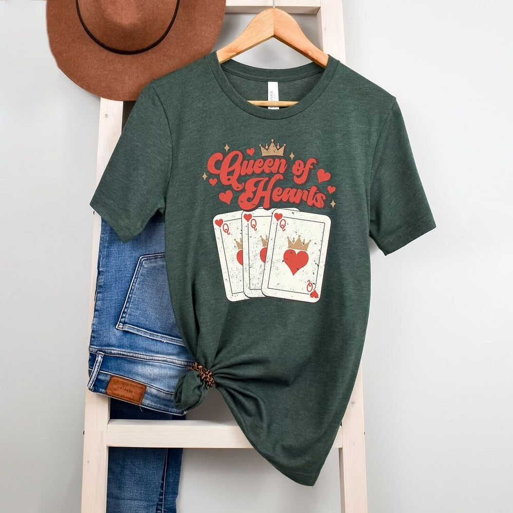 Queen Of Hearts Cards Short Sleeve Crewnneck Tee