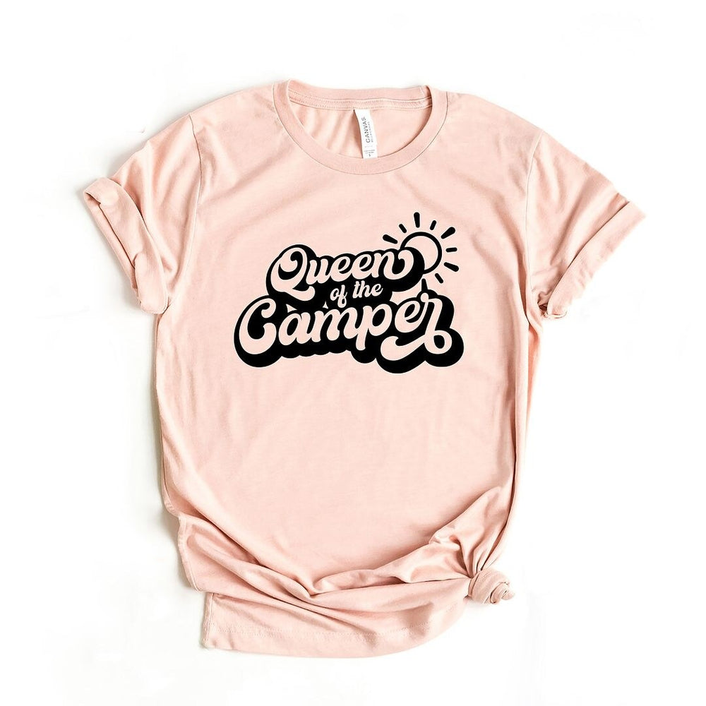 Queen of the Camper Retro Short Sleeve Crewnneck Tee