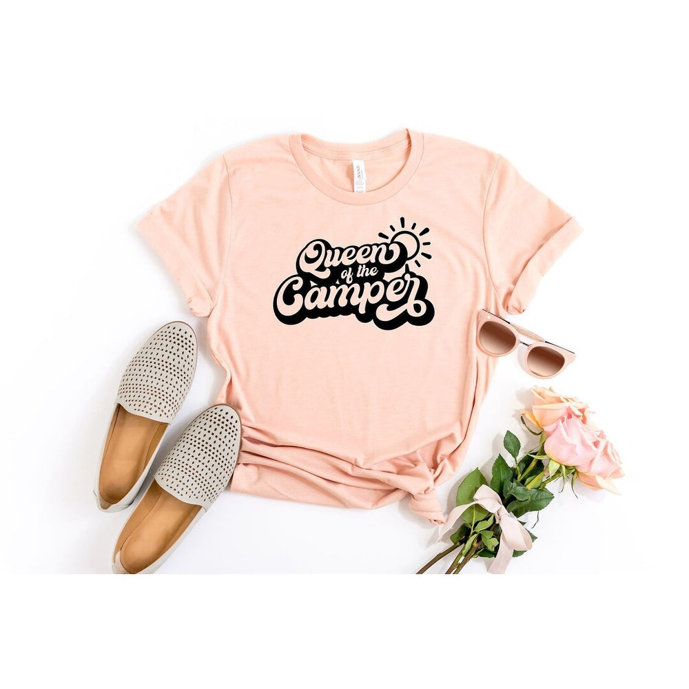 Queen of the Camper Retro Short Sleeve Crewnneck Tee