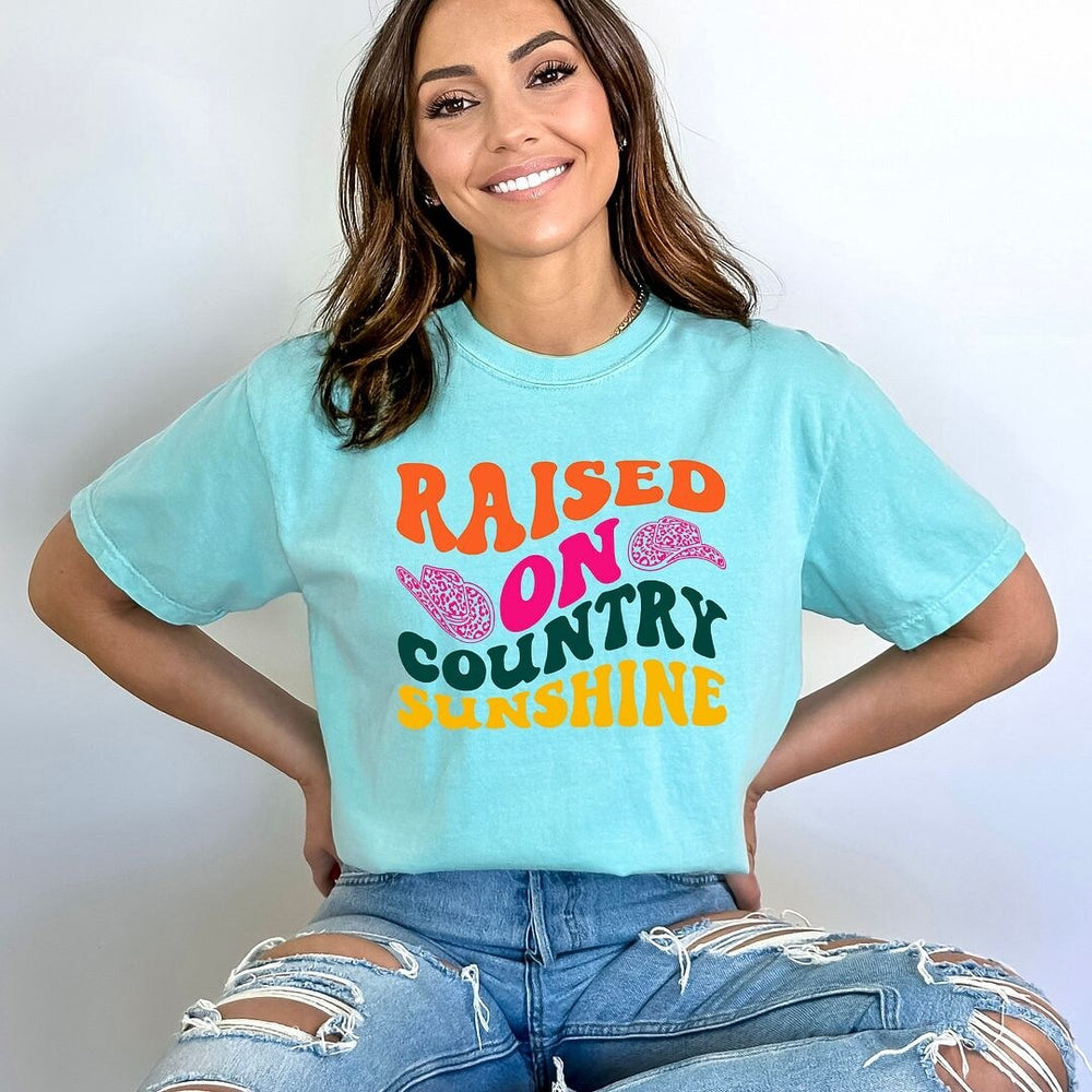 Raised On Country Sunshine Hat Garment Dyed Tee