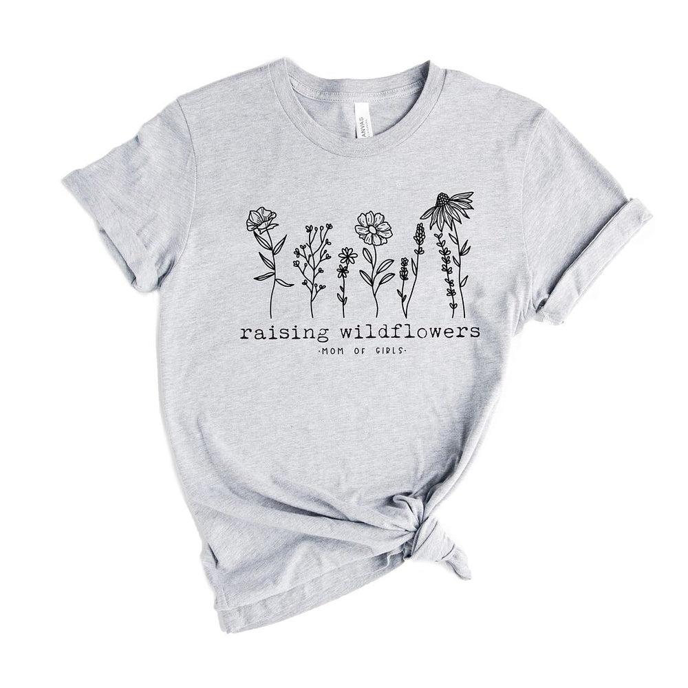 Raising Wildflowers Mom of Girls Short Sleeve Crewnneck Tee