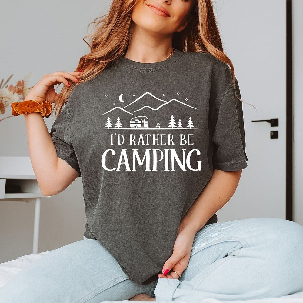 Rather Be Camping Camper Garment Dyed Tee