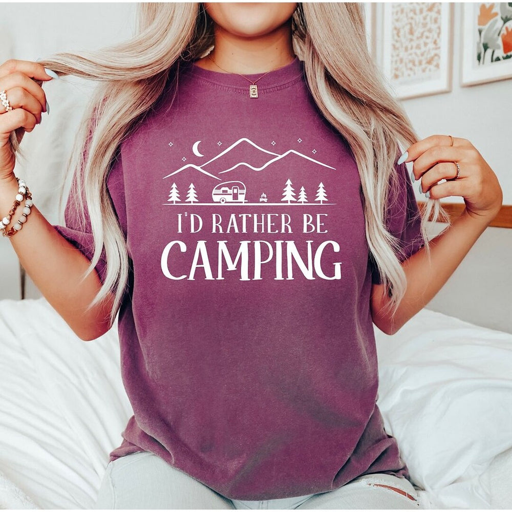 Rather Be Camping Camper Garment Dyed Tee