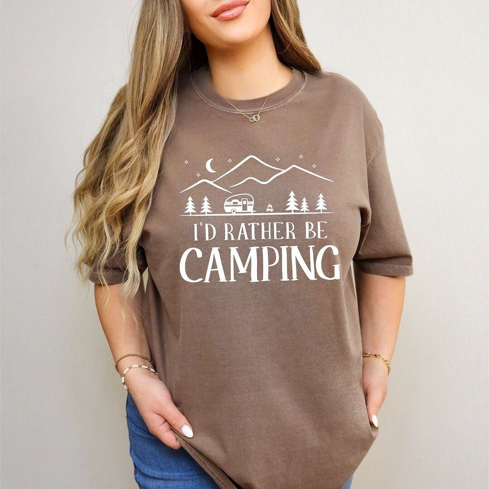 Rather Be Camping Camper Garment Dyed Tee