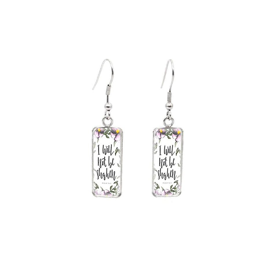 Rectangular Drop Earrings with Sayings