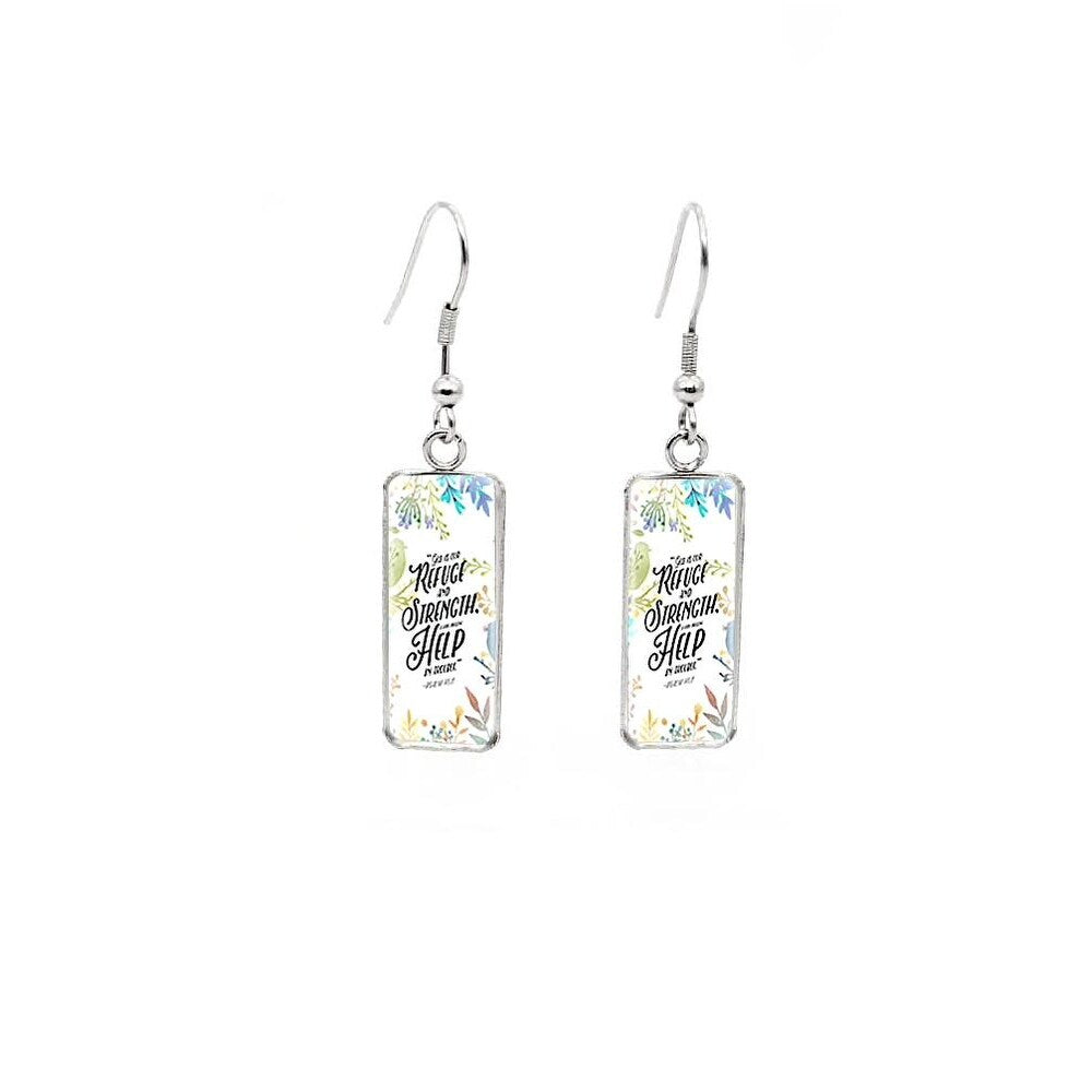 Rectangular Drop Earrings with Sayings