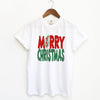 Red And Green Merry Christmas Garment Dyed Tee