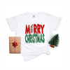 Red And Green Merry Christmas Garment Dyed Tee